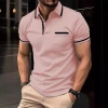 European and American ins cross-border 2024 Summer Express sale Amazon POLO shirts with button pockets, men's sports polo shirts Specification image